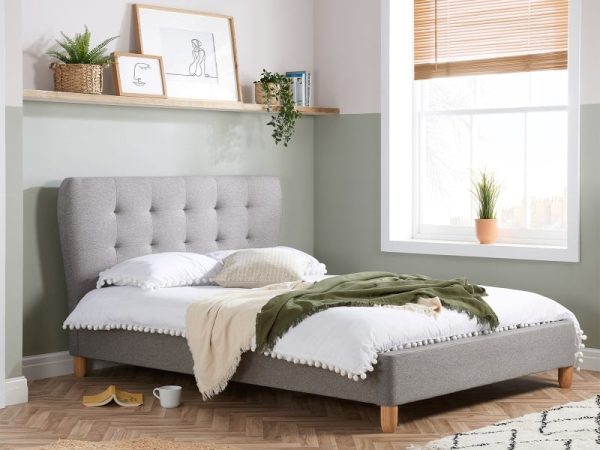 Birlea Stockholm Bed King Size Grey Fabric Bed