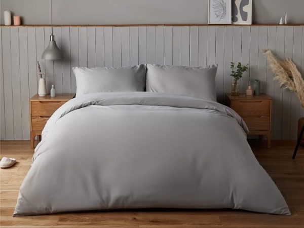 Silentnight Supersoft Duvet Set Double Dove Grey Duvet Cover