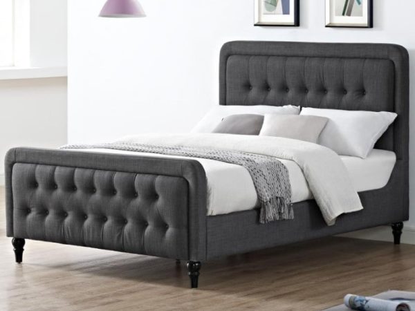 Heartlands Furniture Tahiti Grey Fabric Double Fabric Bed