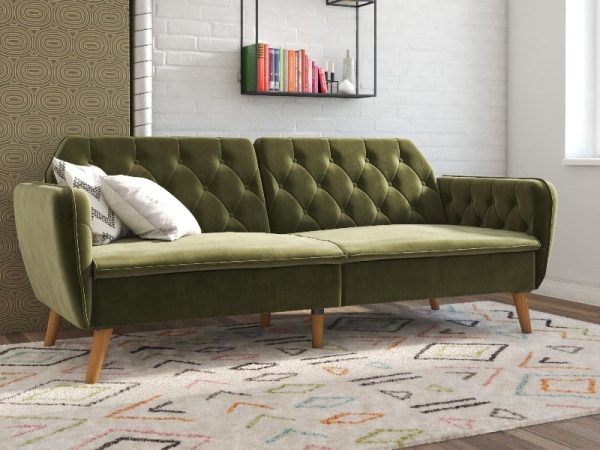 Dorel Tallulah Green Velvet Sofa Bed