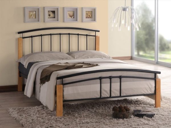 Time Living Tetras King Size Black Metal Bed