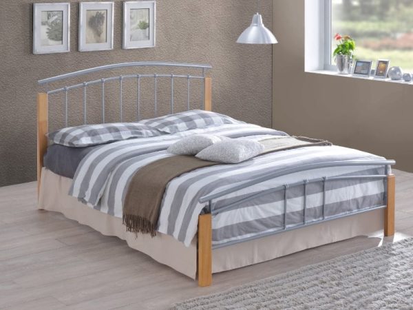 Time Living Tetras Single Silver Metal Bed