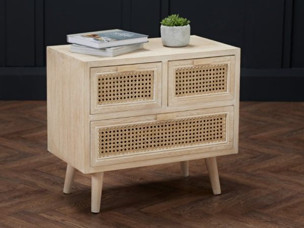 LPD Furniture Toulouse 3 Drawer Cabinet Bedside Chest