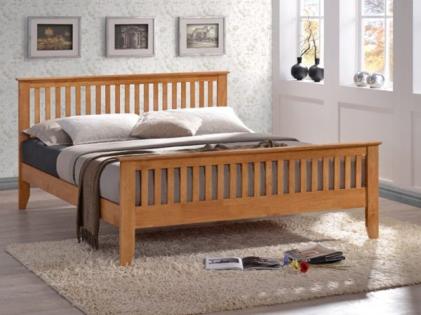 Time Living Turin Single Honey Oak Wooden Bed