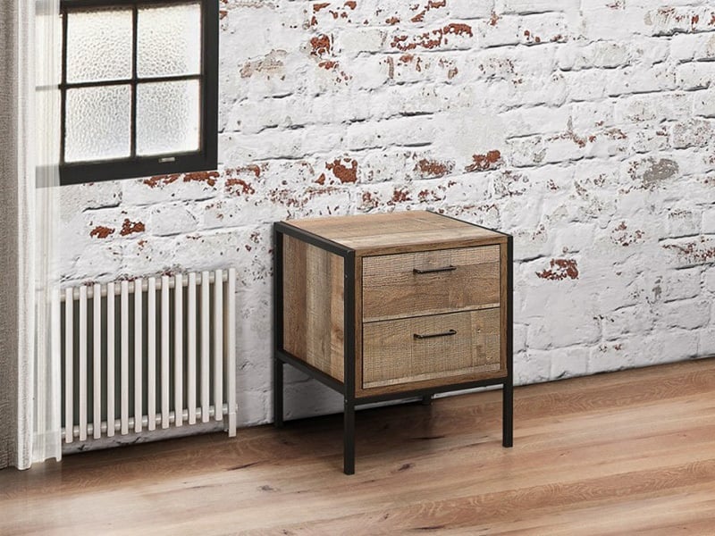 Birlea Urban 2 Drawer Bedside Rustic Bedside Chest