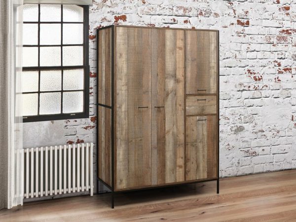 Birlea Urban 4 Door Rustic Wardrobe Wardrobe