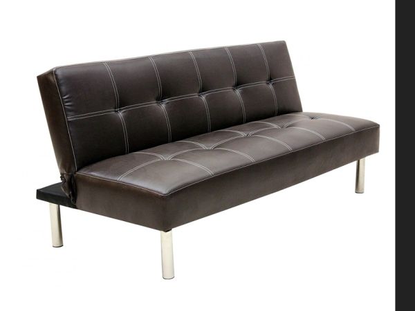 Heartlands Furniture Venus 3 Seater Faux Leather Sofa Bed Black Faux Leather Sofa Bed