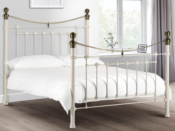 Julian Bowen Victoria Bed Double White Metal Bed