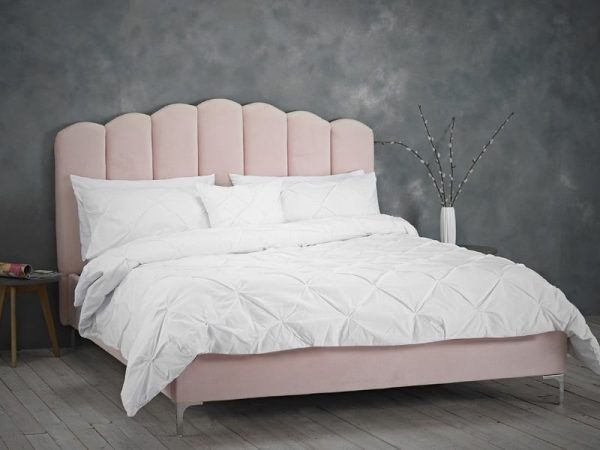 LPD Furniture Willow Pink King Size Pink Fabric Bed