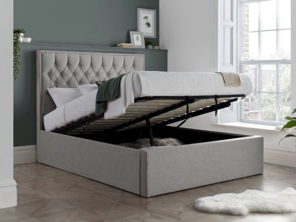 Bedmaster Wilson Ottoman Double Grey Ottoman Bed