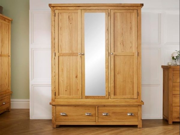 Birlea Woburn 3 Door 2 Drawer Wardrobe Oak Oak Wardrobe