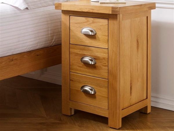 Birlea Woburn 3 Drawer Bedside Oak Oak Bedside Chest