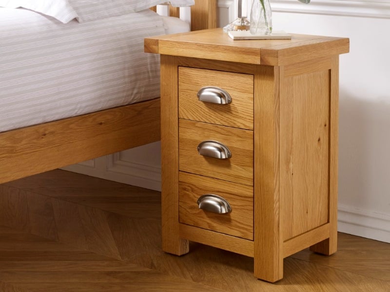 Birlea Woburn Small 3 Drawer Bedside Oak Oak Bedside Chest