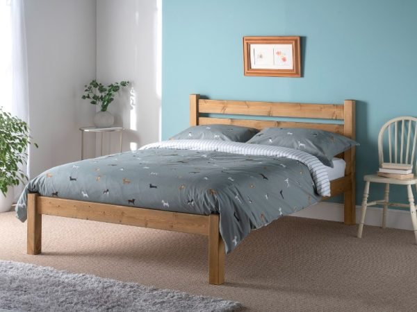 Shed Beds Woodborough Plus Low Foot End King Size Light Oak Wooden Bed