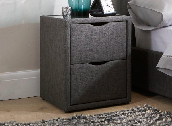 Lucia Wilson Upholstered Bedside Table Grey