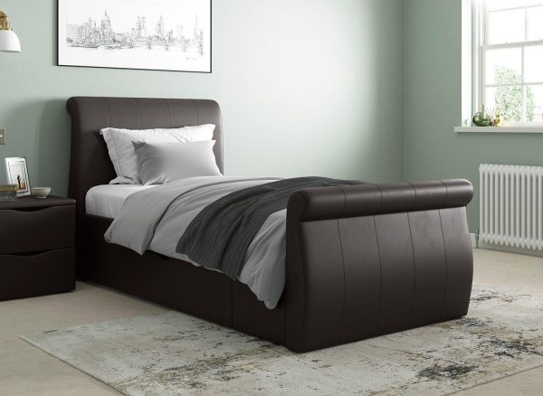 Lucia Upholstered Bed Frame 30 Single Brown