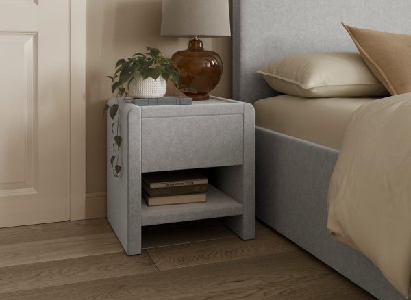 House Beautiful Margot Boucle Bedside Table Grey