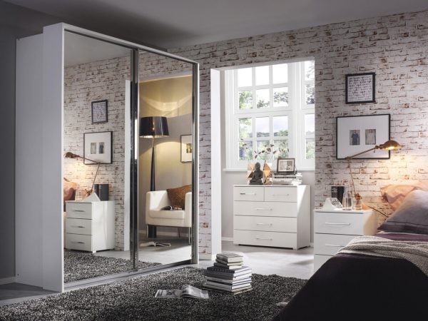 Lorenzo 2 Door Sliding Wardrobe with 2 Mirrors