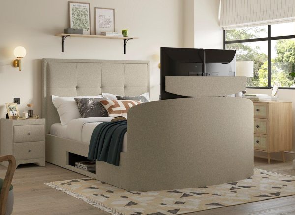 Hopkins Ottoman TV Bed 60 Super King Cream