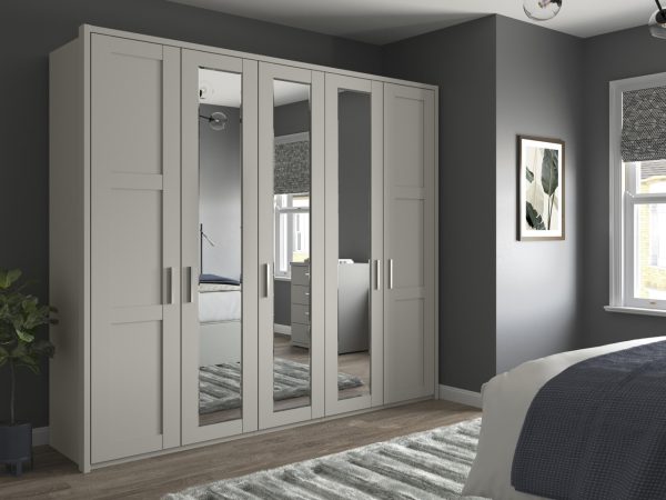 Alster 5 Door 3 Mirror Hinged Wardrobe