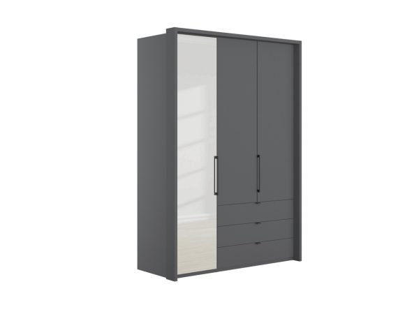 Emden 3 Door 3 Drawers On Right Hinged Mirrored Wardrobe