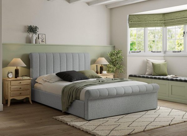 Sandy Upholstered Ottoman Bed Frame 40 Small Double Grey