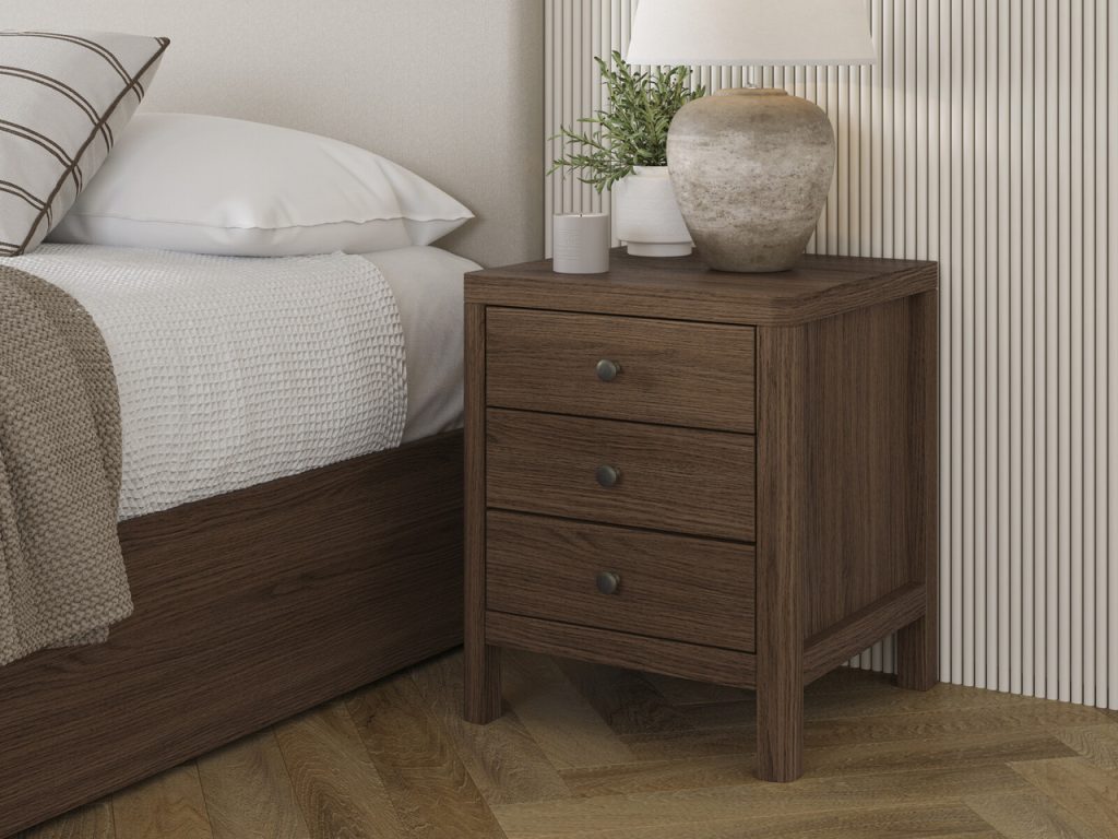 Corrigan 3 Drawer Bedside Table