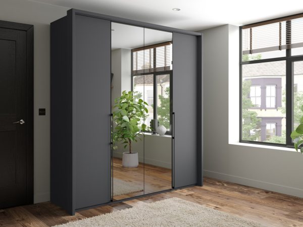 Emden 4 Door 2 Mirror Hinged Wardrobe