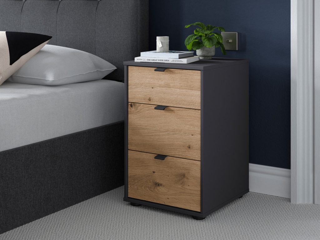 Dorsten 3 Drawer Bedside Cabinet