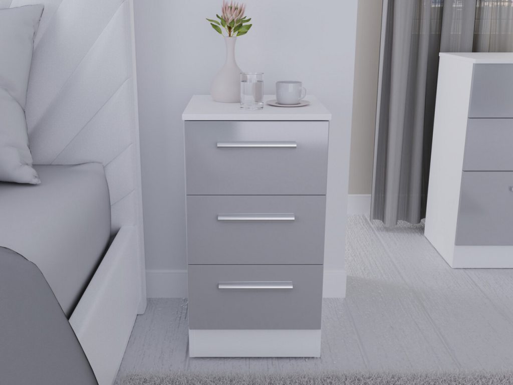 Latina 3 Drawer Bedside Cabinet