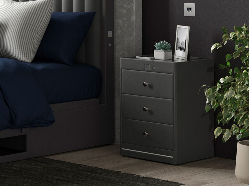 Kuban 3 Drawer USB C Bedside Table