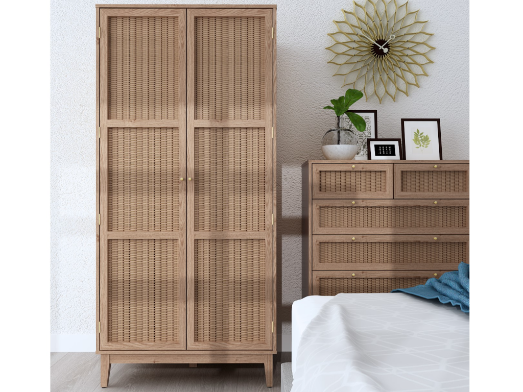 LPD Furniture Bordeaux 2 Door Wardrobe Oak Wardrobe