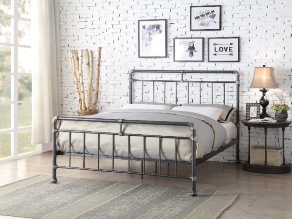 Flintshire Furniture Cilcain King Size Black and Silver Metal Bed