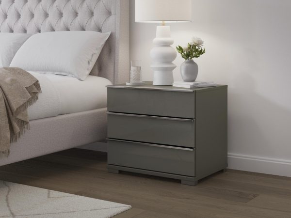 Sicily 3 Drawer Bedside Table