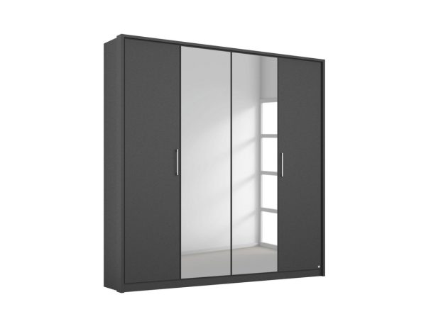 Lorenzo 4 Door Hinged Wardrobe with 2 Mirrors