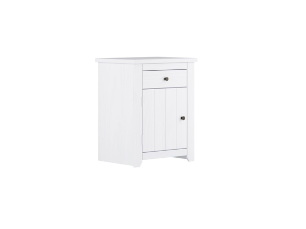 LPD Furniture Havana 1 Drawer White Bedside Chest