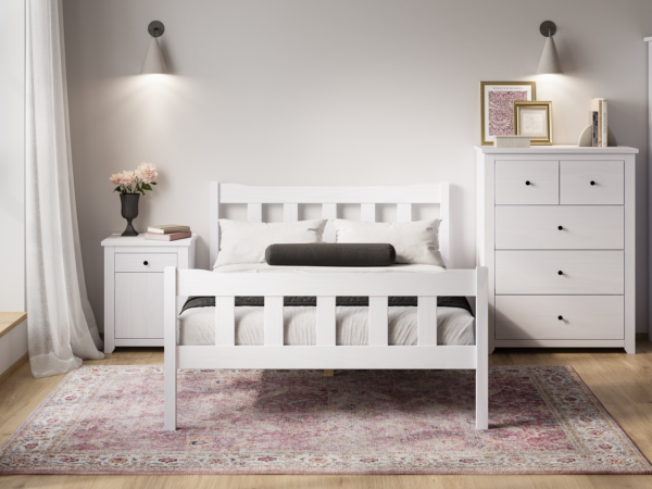 LPD Furniture Havana King Size White Wooden Bed