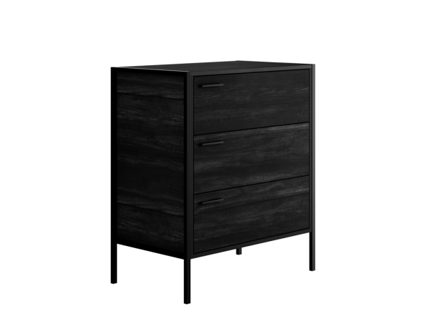 LPD Furniture Hoxton 3 Drawer Chest Black Drawer Chest