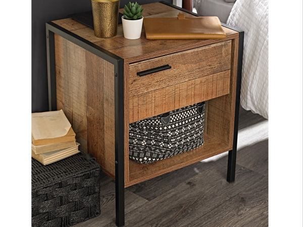 LPD Furniture Hoxton Bedside Cabinet Hoxton Oak Bedside Chest