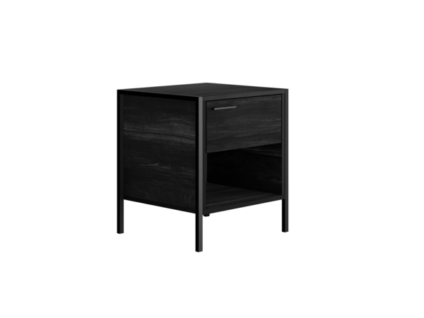 LPD Furniture Hoxton Bedside Cabinet Black Bedside Chest