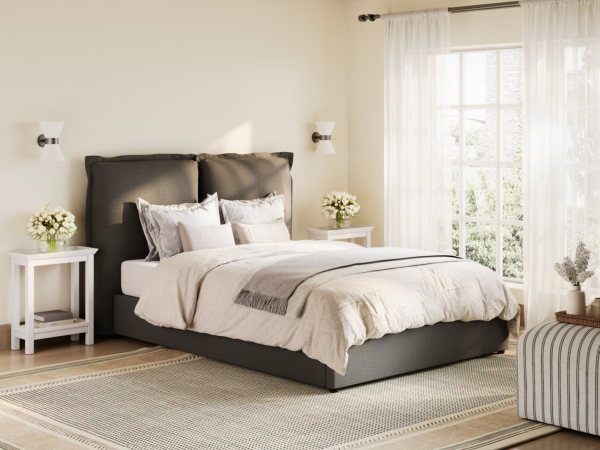 LPD Furniture Sunday Single Deep Grey Fabric Bed