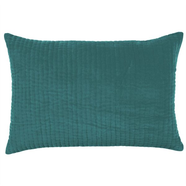 Velvet Quilted Cushion Ocean