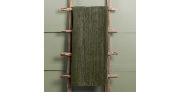 Velvet Quilted Throw Sage