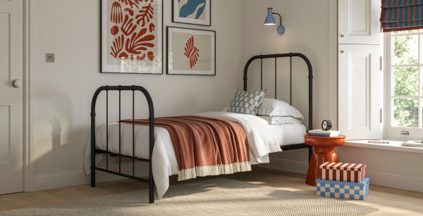 Grace Bed Matte Black Single