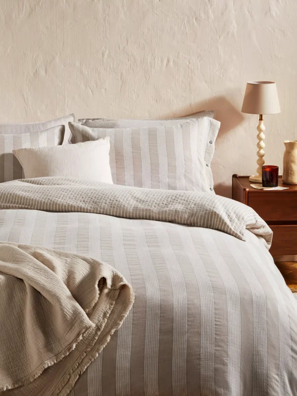 John Lewis Woven Stripe Reversible Bedding