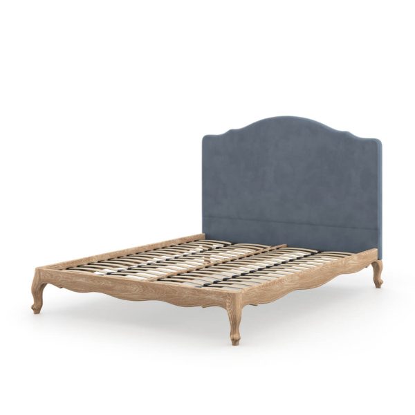 Sienna Velvet Bed French Blue Weathered Oak Double