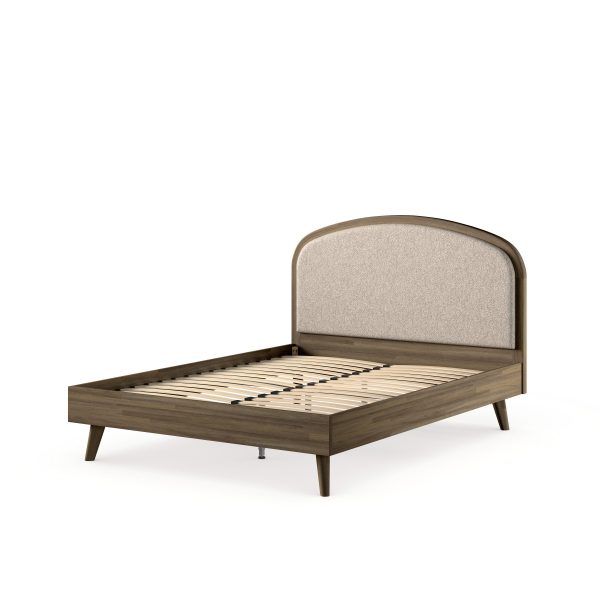 Saunders Bed Taupe Neutral Wood Super King