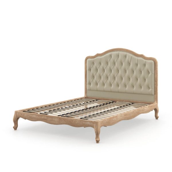 Sienna Button Back Bed Natural Weathered Oak Super King