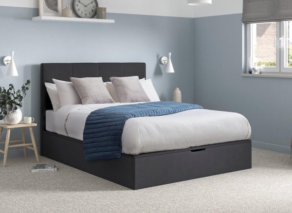 Acton Upholstered Storage Bed Frame 46 Double Grey