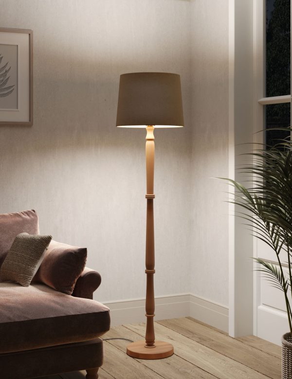 MS Collection Wooden Floor Lamp Natural Natural